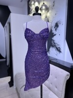 LEXISSBOUTIQUE ASYMMETRICAL SEQUIN MIDI DRESS