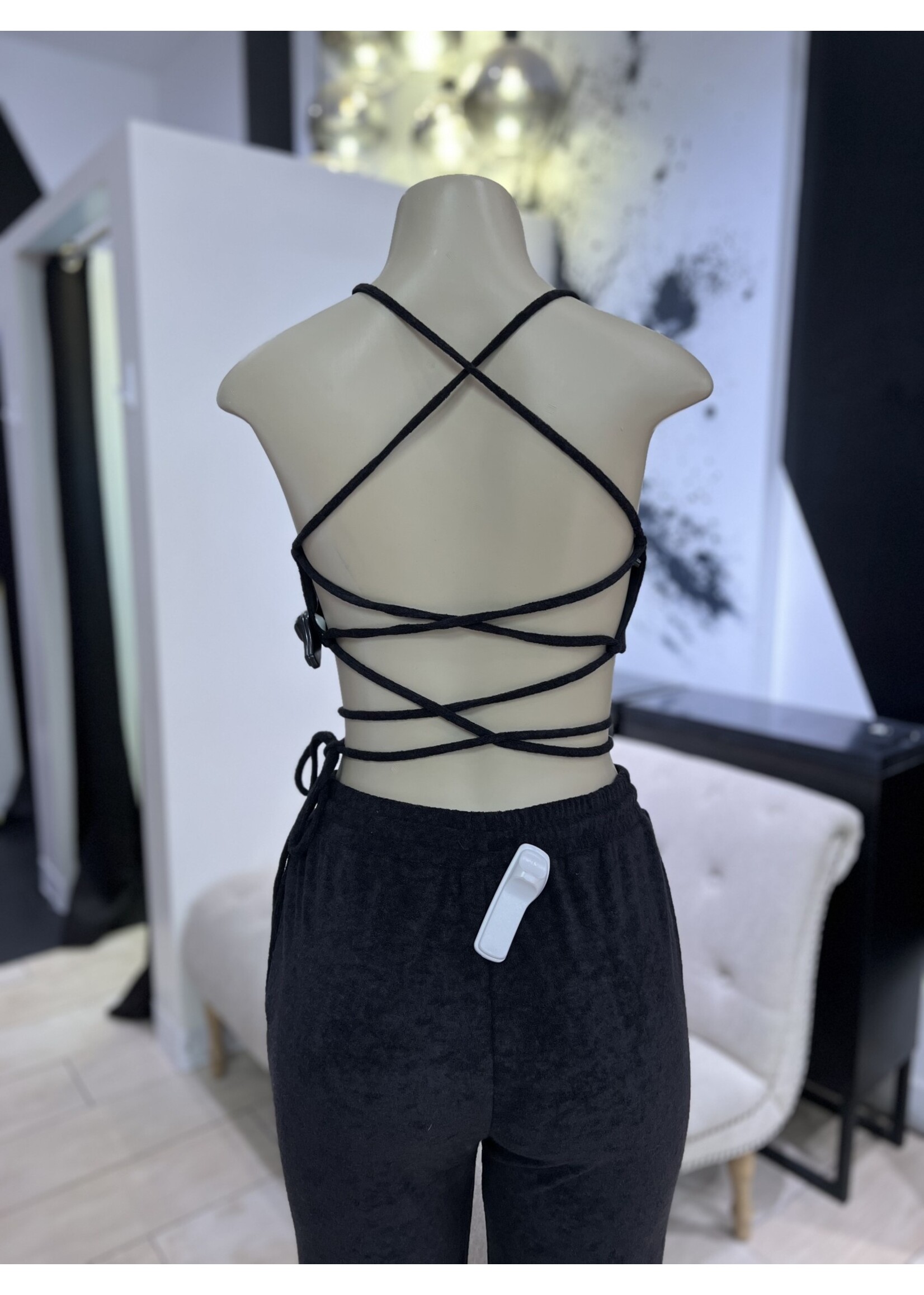 LEXISSBOUTIQUE Velour Bell Bottom Pant  Set