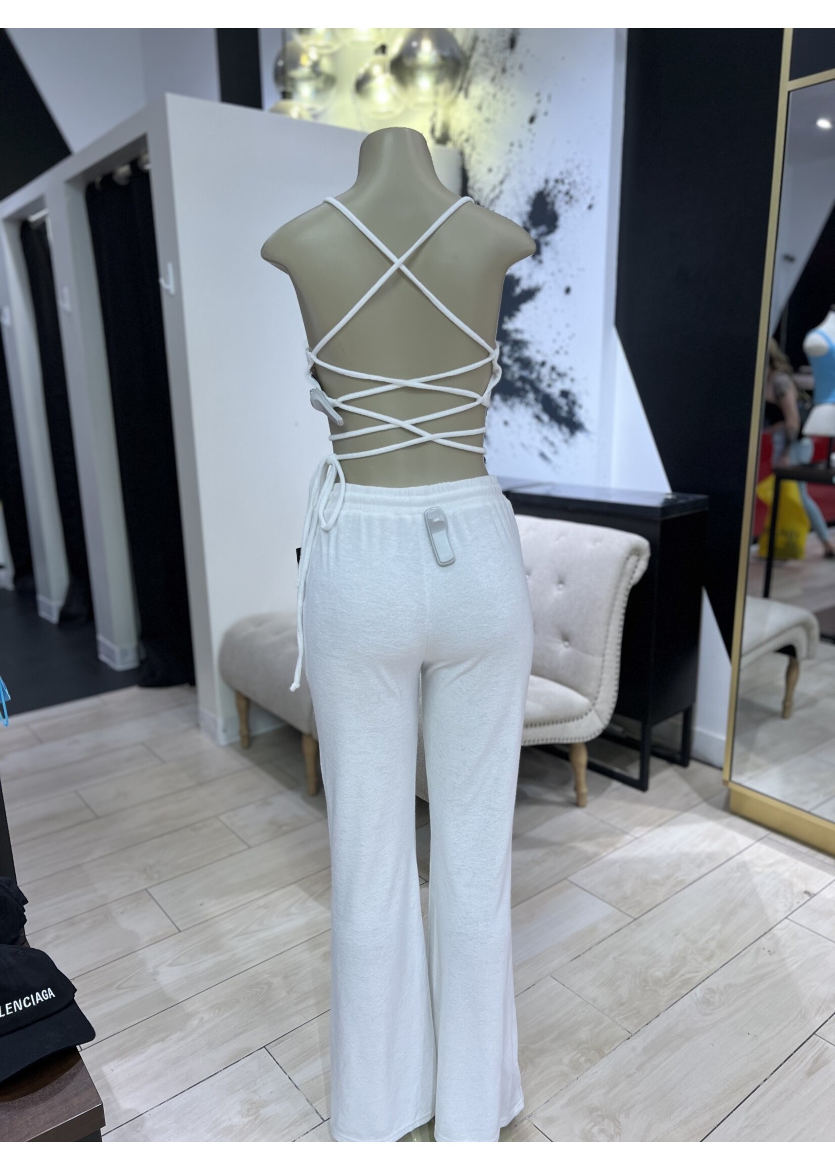 LEXISSBOUTIQUE Velour Bell Bottom Pant  Set