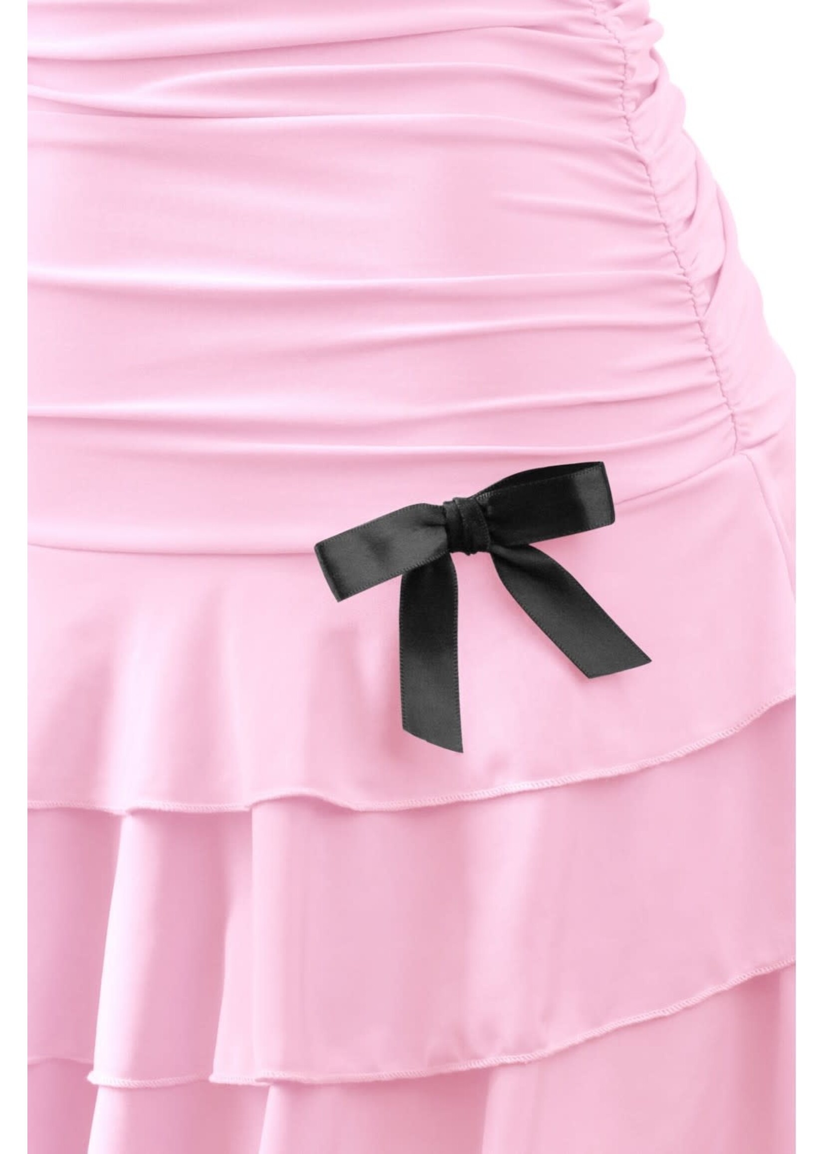 LEXISSBOUTIQUE Coquette strapless ruched ruffled mini dress