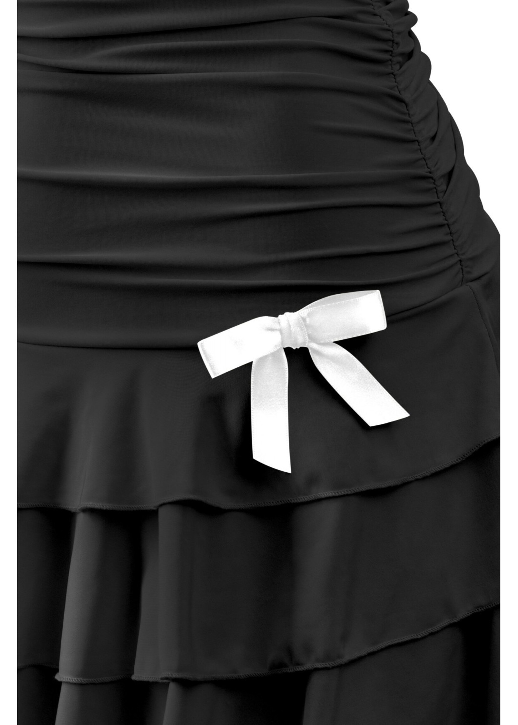 LEXISSBOUTIQUE Coquette strapless ruched ruffled mini dress