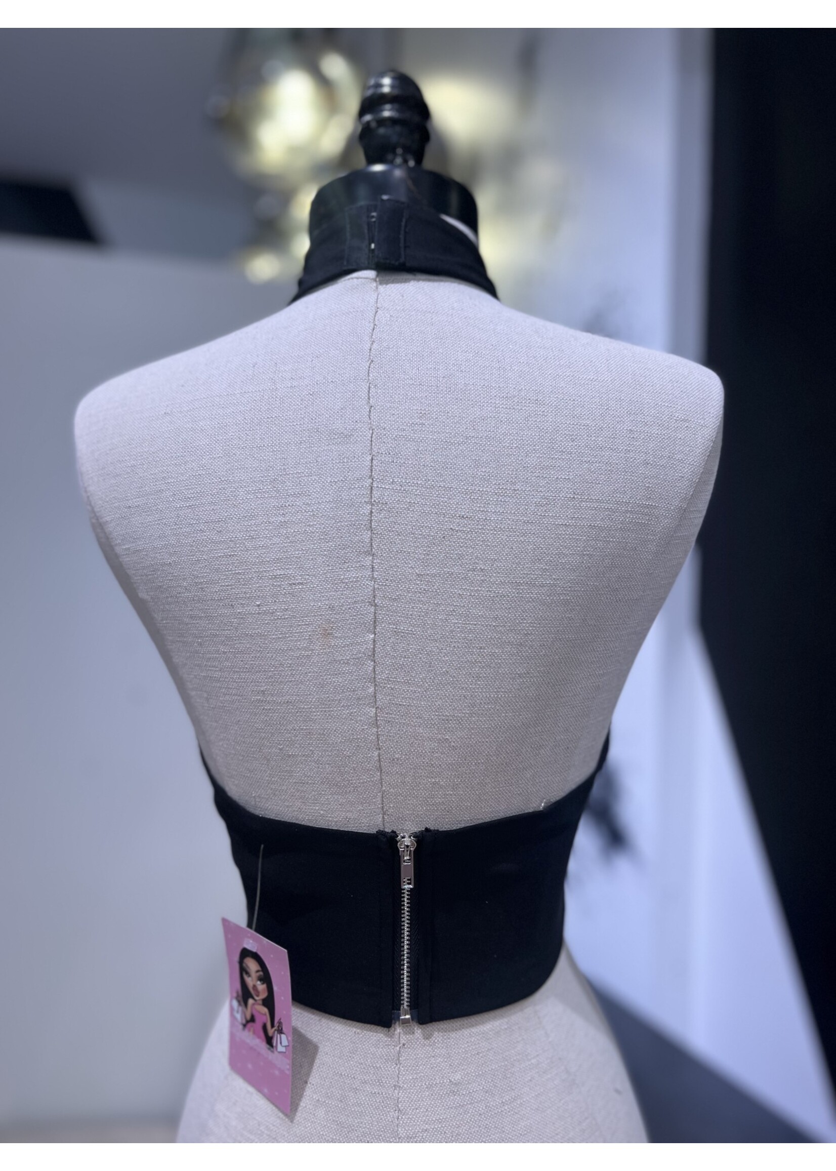 LEXISSBOUTIQUE angled halter top with hook