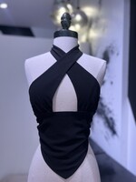 LEXISSBOUTIQUE angled halter top with hook