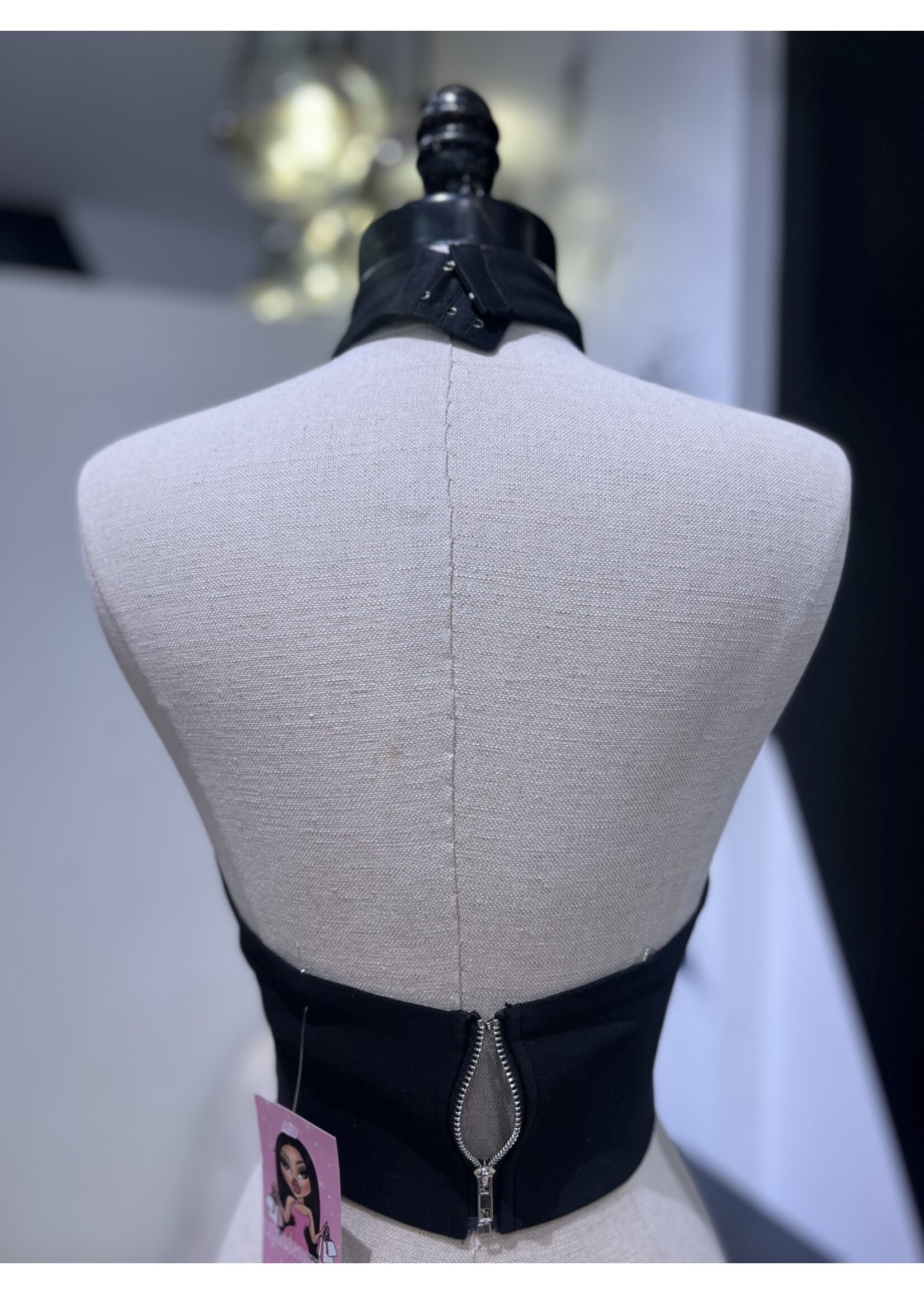 LEXISSBOUTIQUE angled halter top with hook
