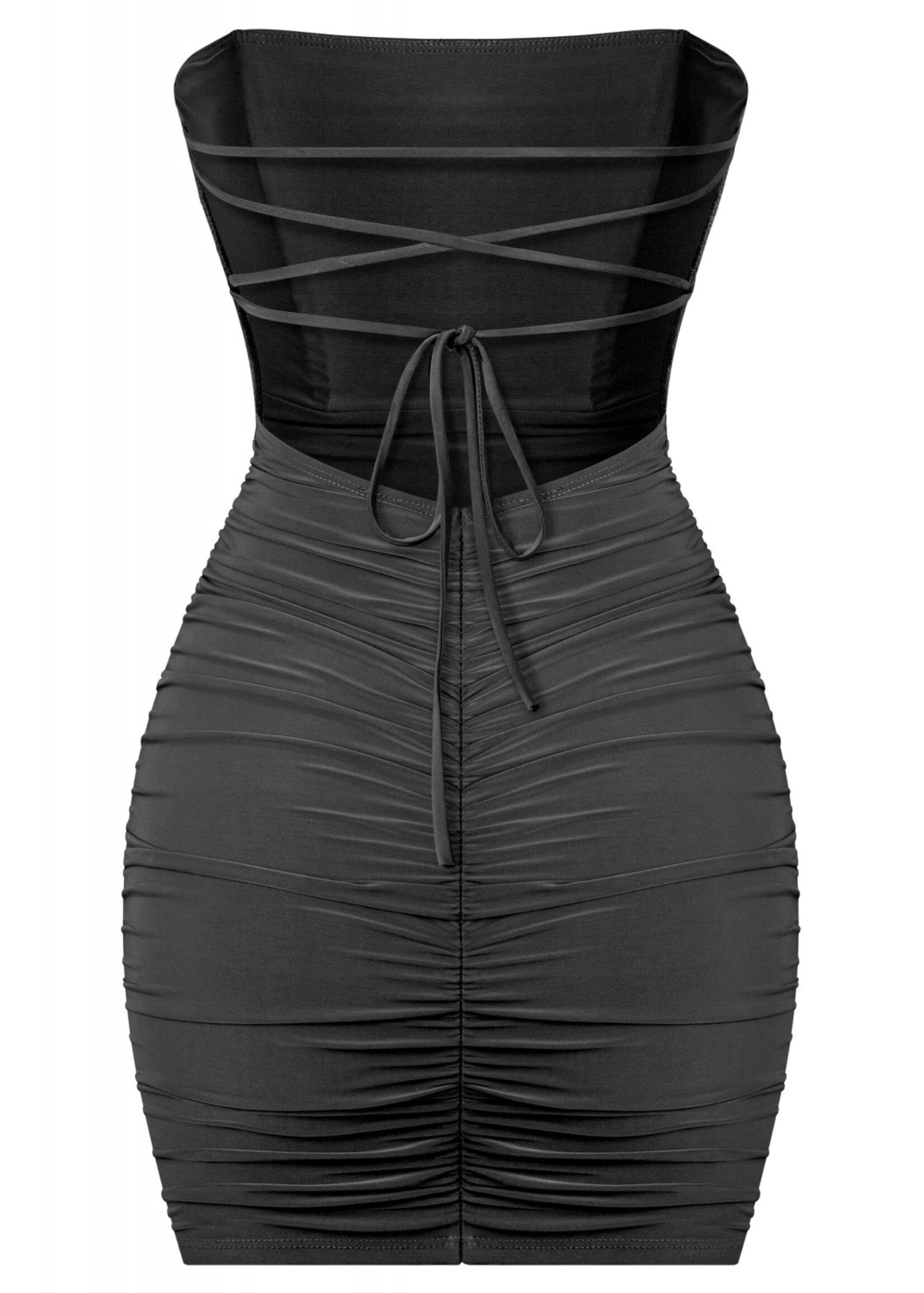 LEXISSBOUTIQUE strapless tube ruched mini dress