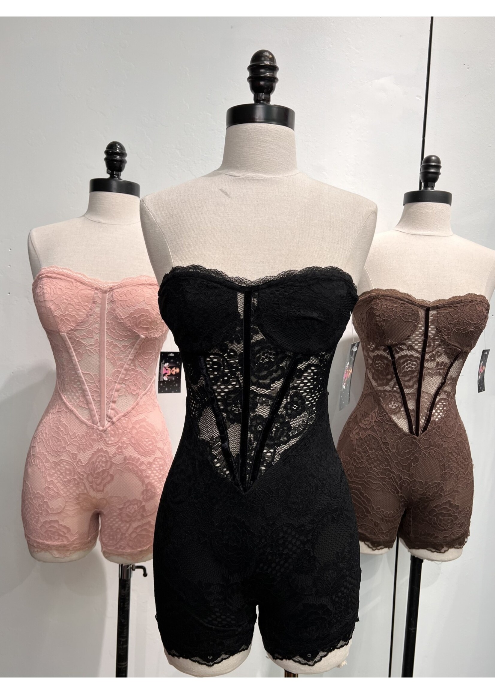 LEXISSBOUTIQUE Michelle Lace Corset Romper