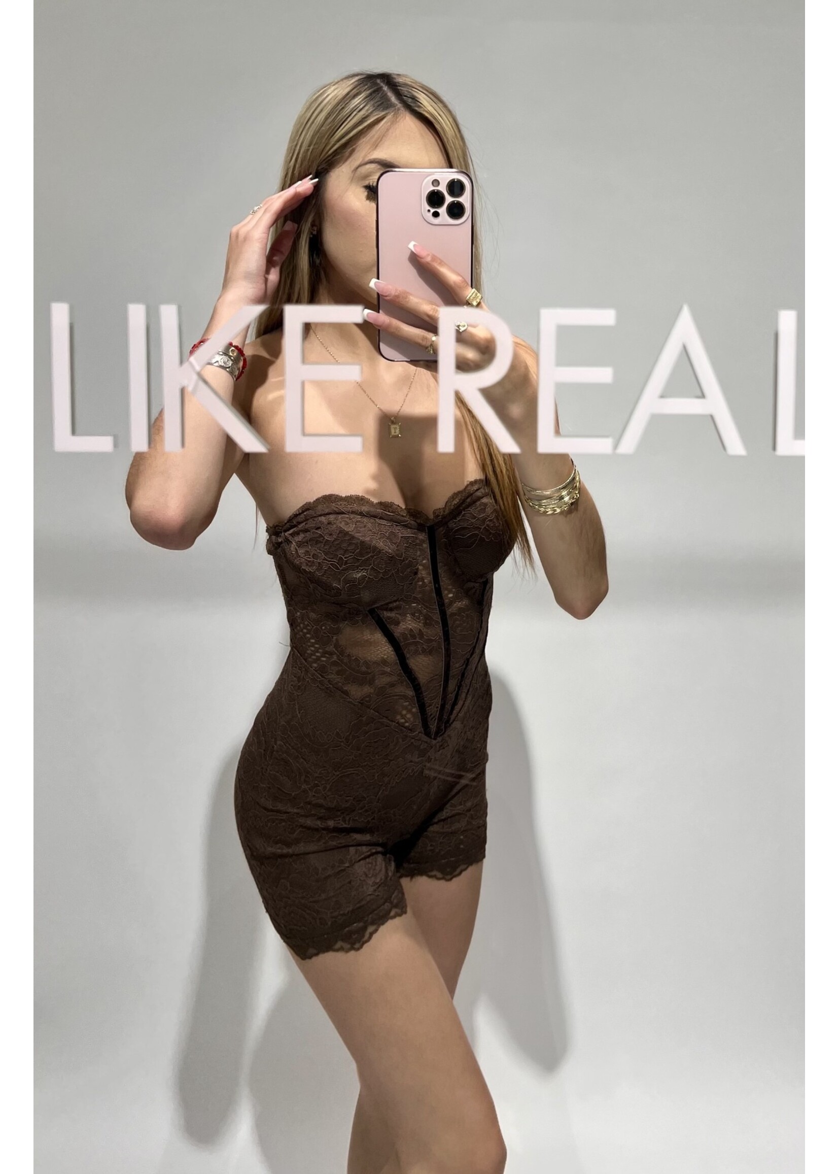 LEXISSBOUTIQUE Michelle Lace Corset Romper