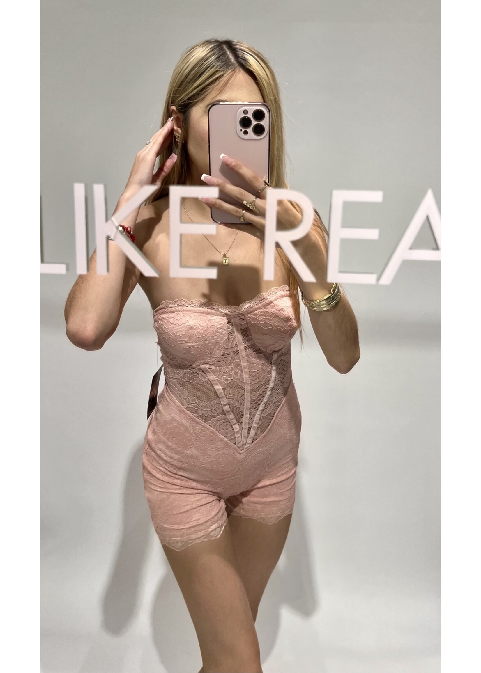 LEXISSBOUTIQUE Michelle Lace Corset Romper