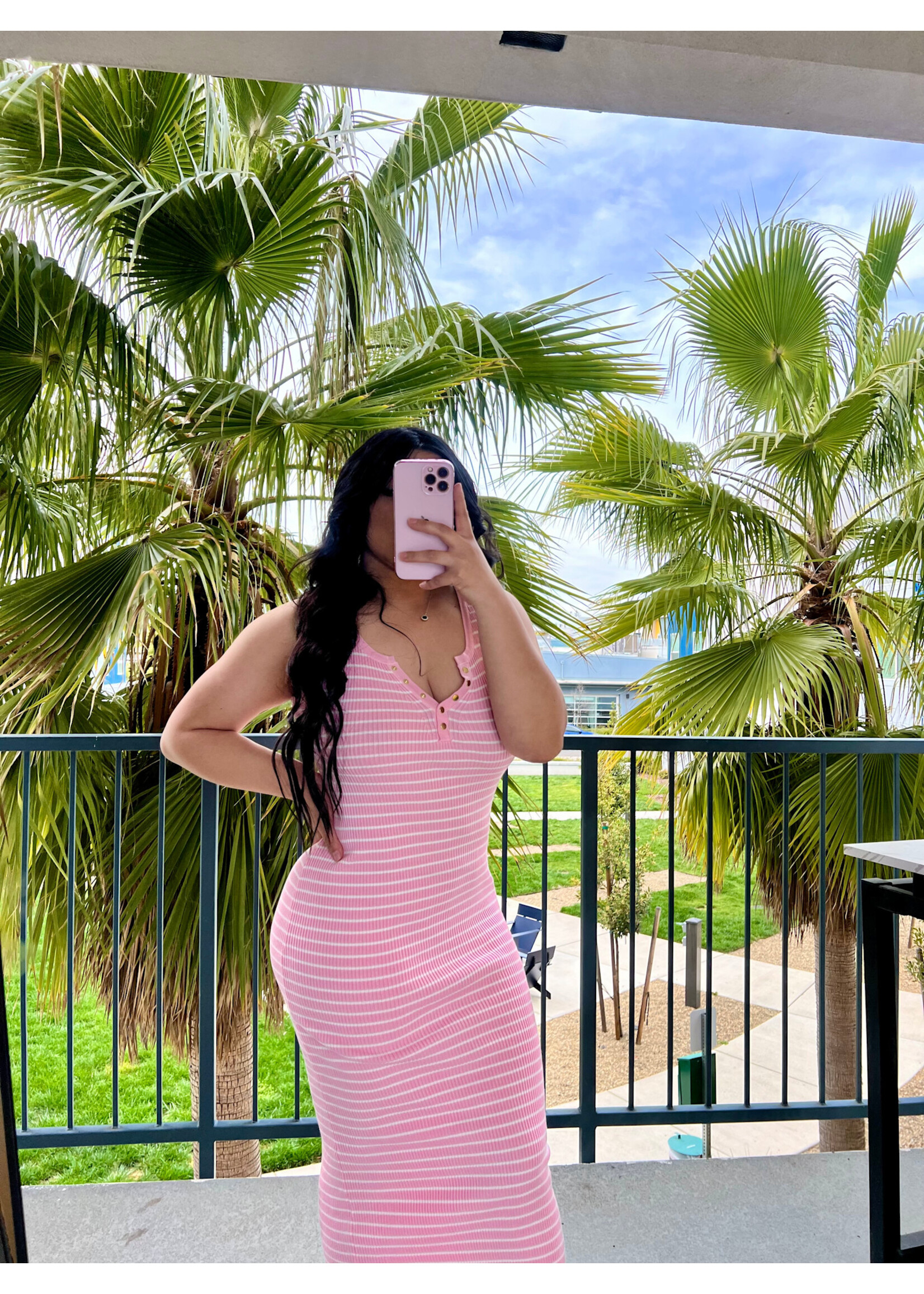LEXISSBOUTIQUE Stripy Midi Dress