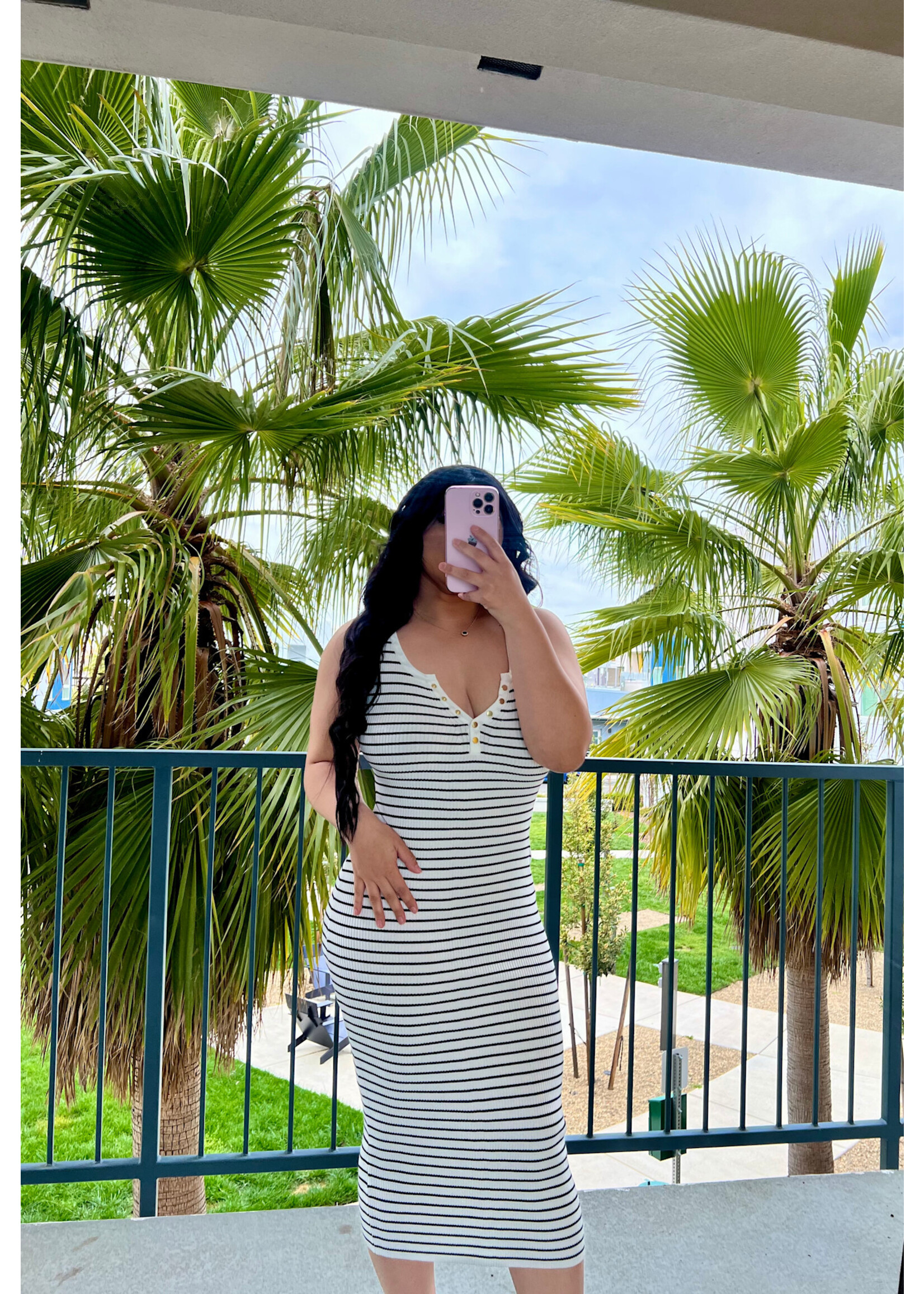 LEXISSBOUTIQUE Stripy Midi Dress