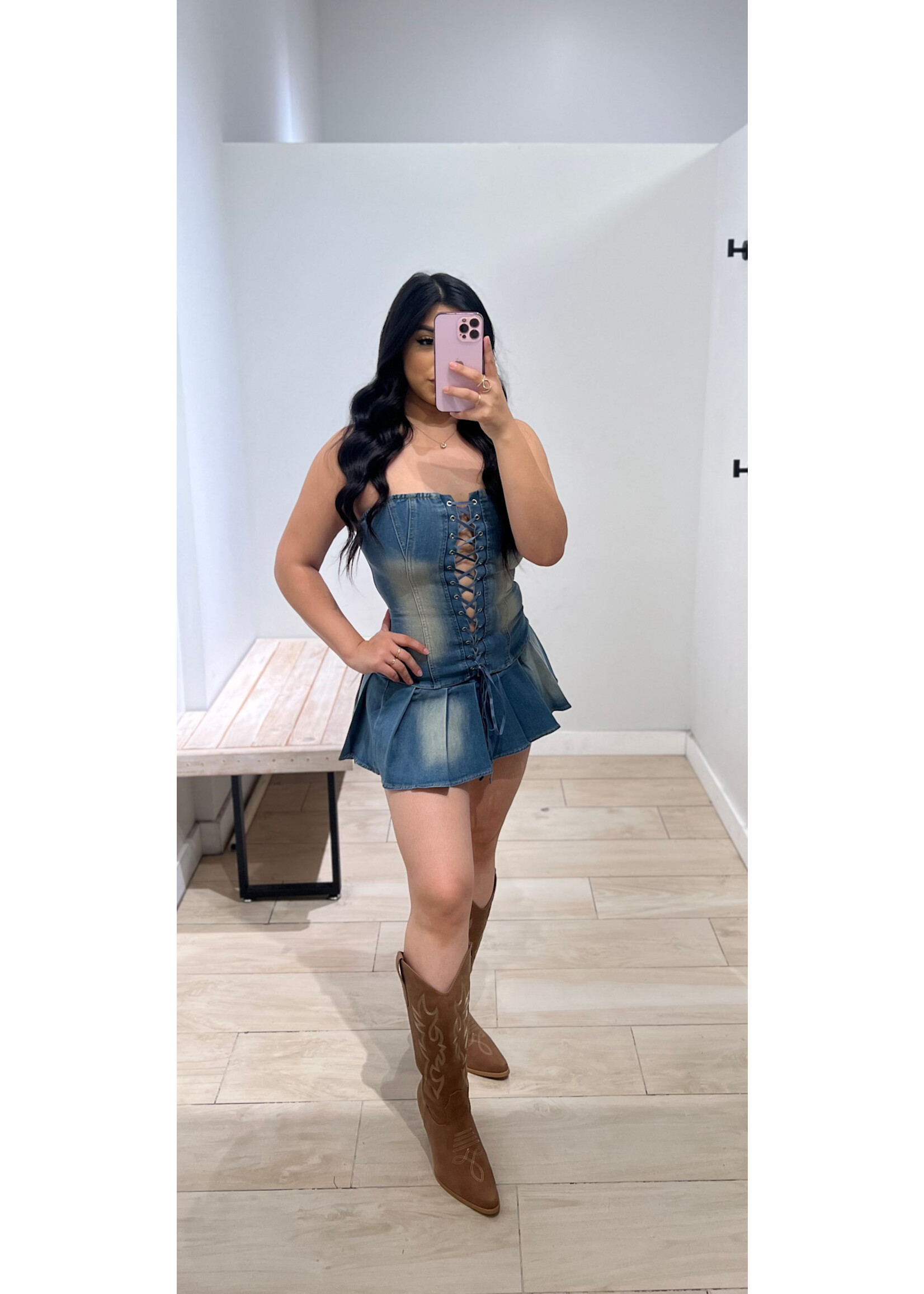 LEXISSBOUTIQUE Denim Rorry Set