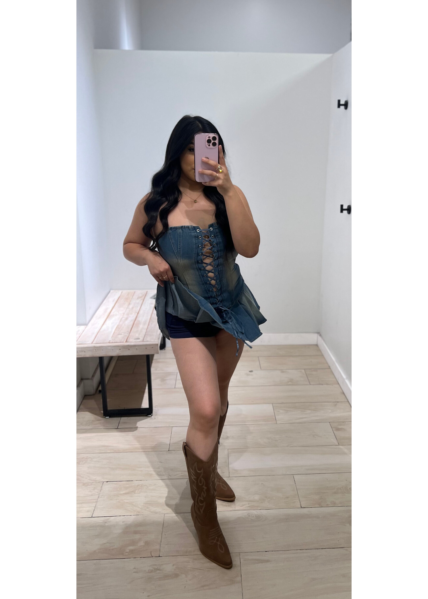 LEXISSBOUTIQUE Denim Rorry Set