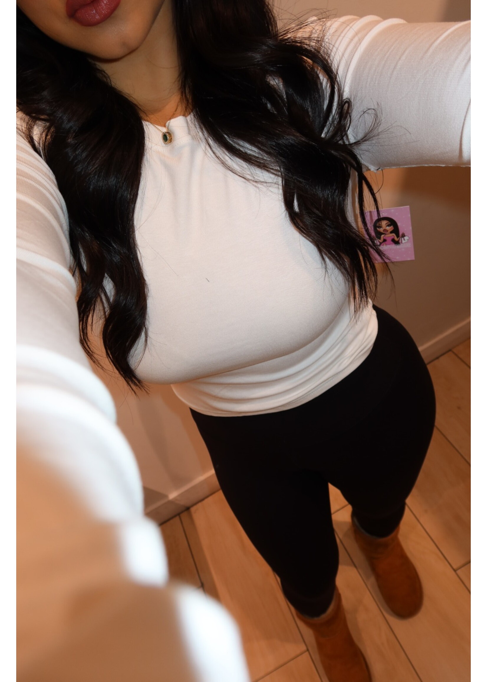 LEXISSBOUTIQUE Ribbed Crewneck Long Sleeve Top