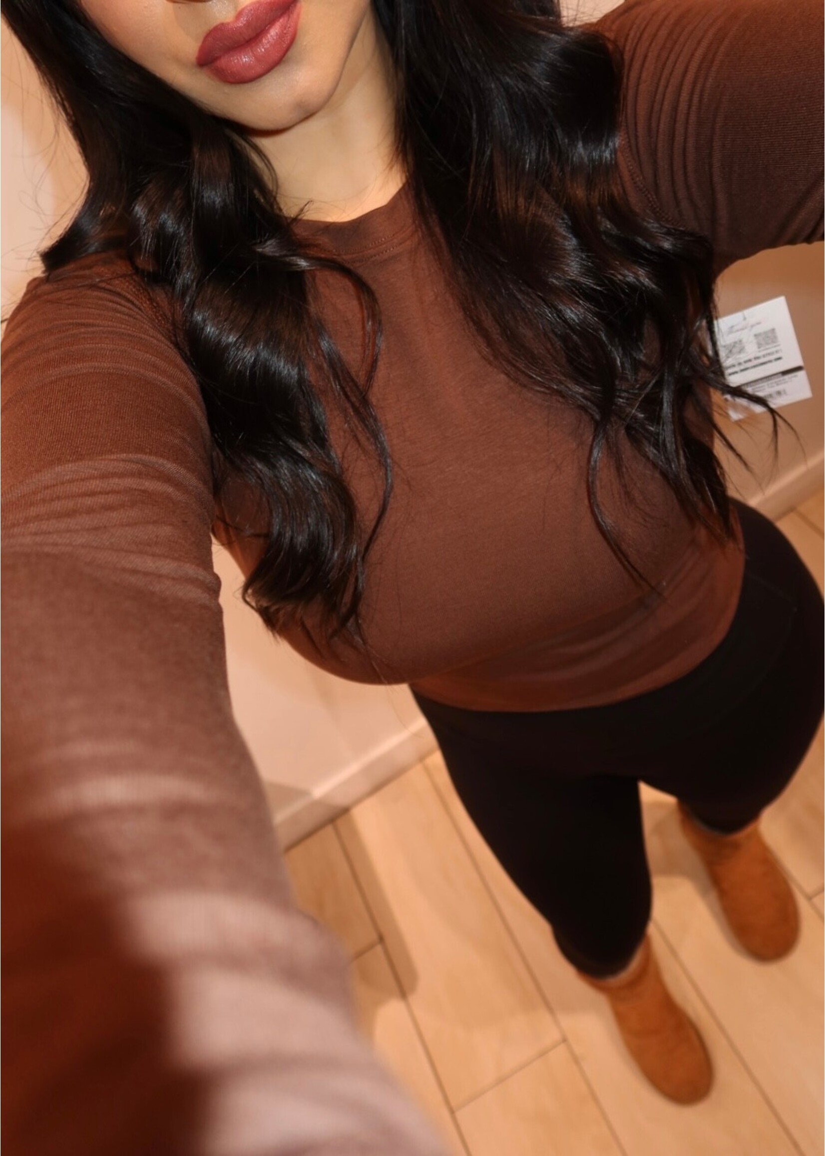 LEXISSBOUTIQUE Ribbed Crewneck Long Sleeve Top