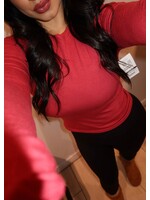 LEXISSBOUTIQUE Ribbed Crewneck Long Sleeve Top