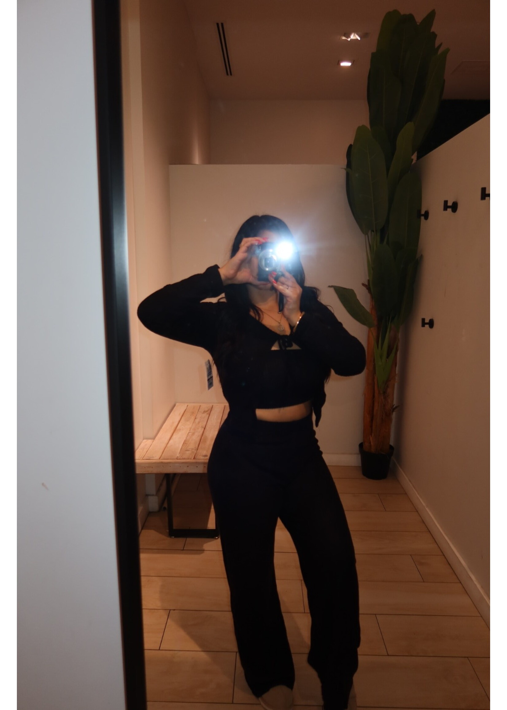 LEXISSBOUTIQUE Ribbed Cardigan 3 Piece Loungewear Set