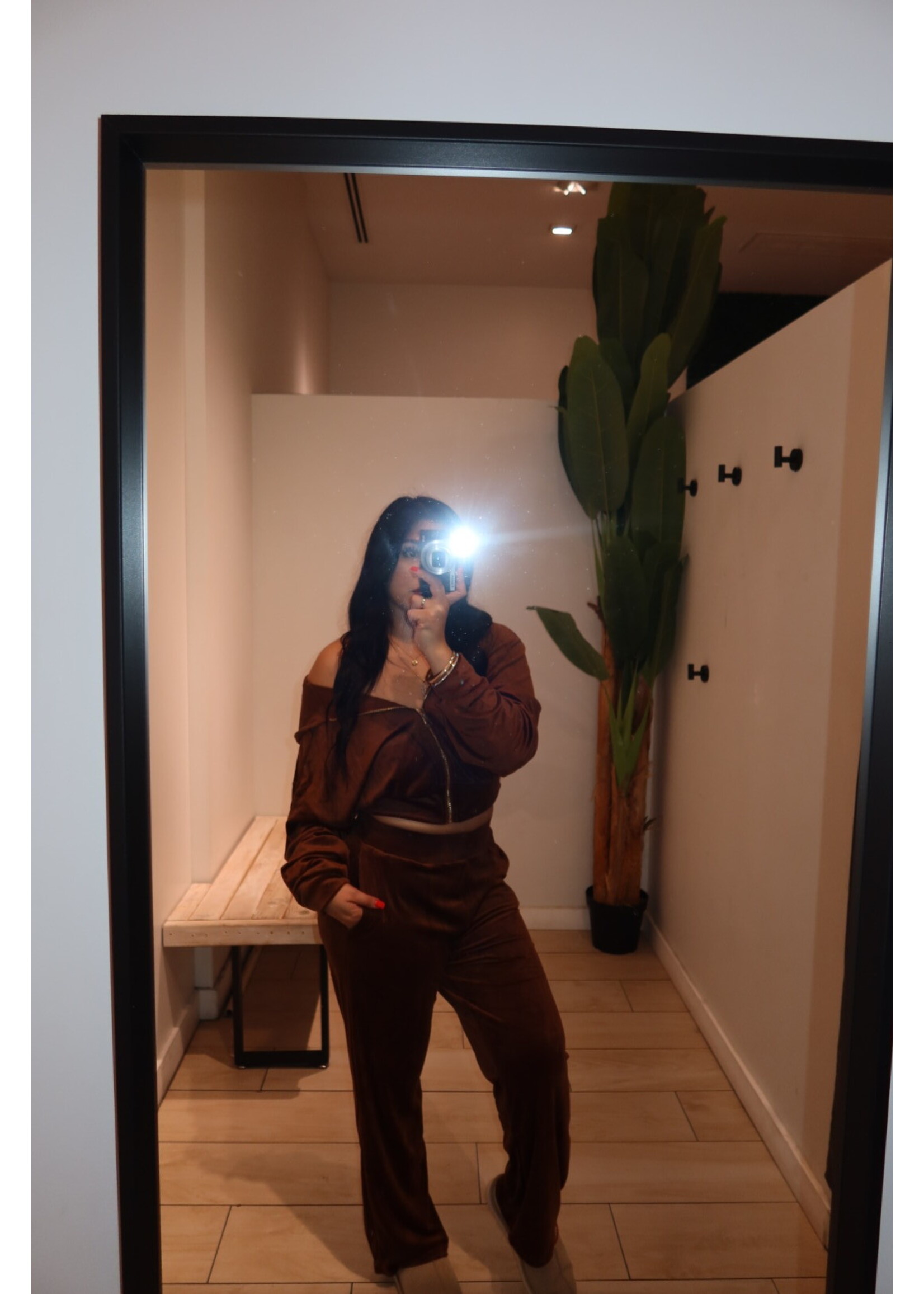 LEXISSBOUTIQUE Velour Zip Up Hoodie Pants Jogger Set