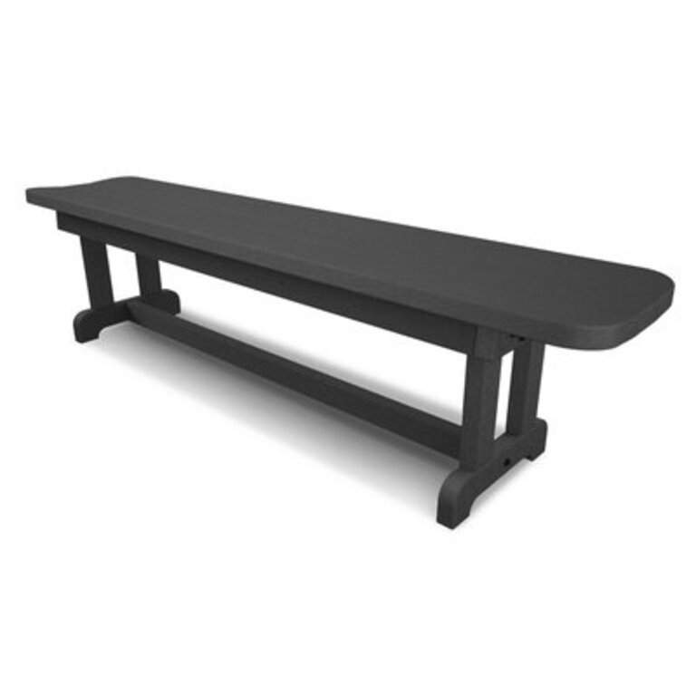 Park 48" Backless Bench Back: Without, Color: Slate Gray, Length: 72"