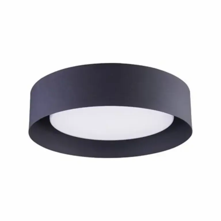 Davyn 3 - Light 16'' Flush Mount Fixture Finish: Black / White, Shade Color: Black