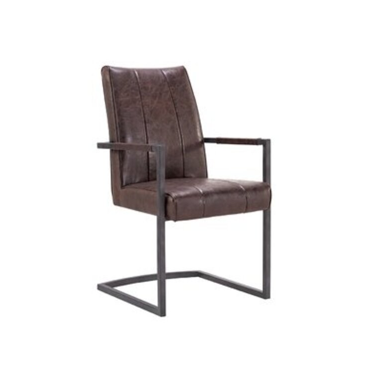 Boneta Upholstered Dining Chair in Brown (Set of 2)
