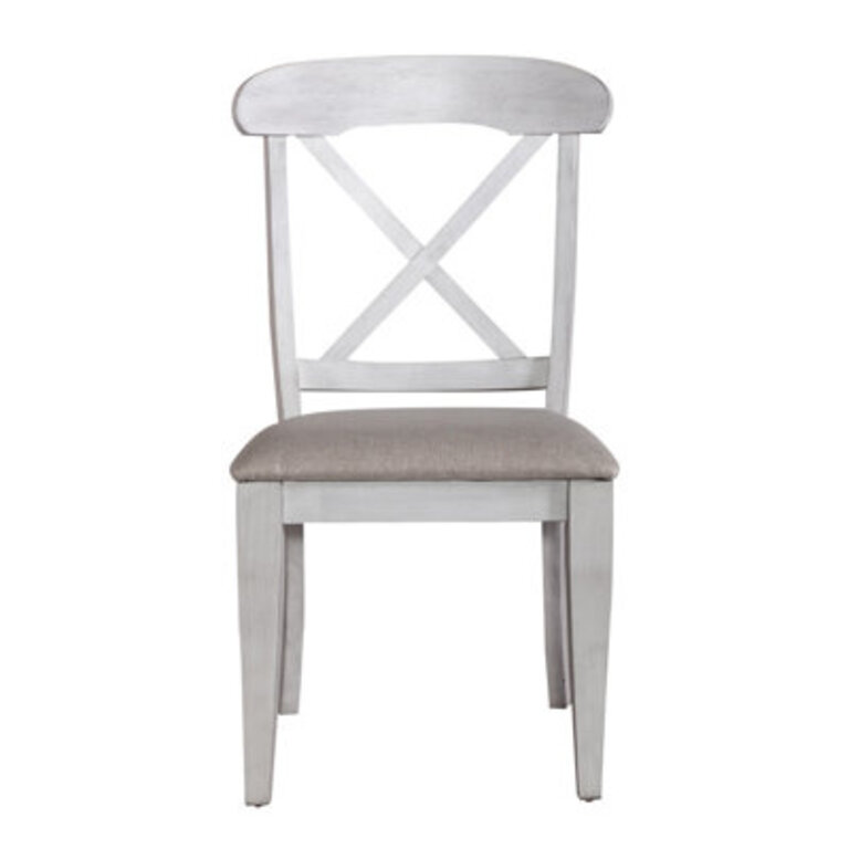 Malachy Cross Back Side Chair Color: White (Set of 2)