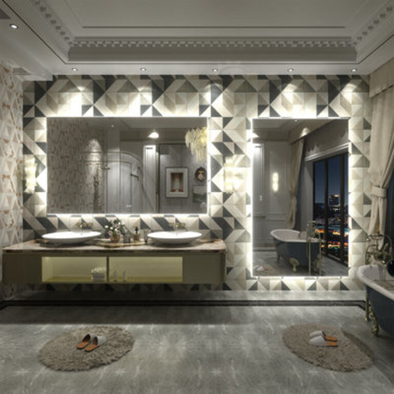 Aevar Simple & Modern Back LED Lighted Anti-Fog Bathroom/Vanity Mirror with Tempered Glass & ETL Size: 60" x 36"