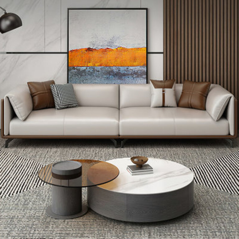 Wassili Faux Leather Pillow Top Arm Sofa with Reversible Cushions Seating Capacity: 3