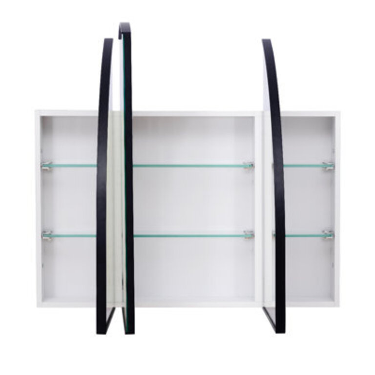 48'' W 32'' H Medicine Cabinet Mirror Finish: Matte Black