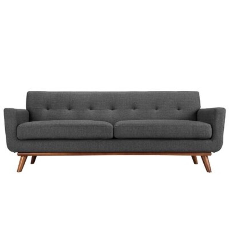 Modway Engage Upholstered Fabric Sofa Upholstery Color: Gray Performance Velvet