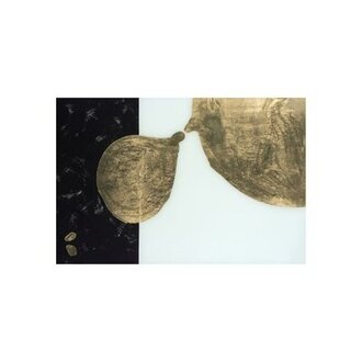 Gold Spill with back II by Dawn Sweitzer - Graphic Art on Canvas Format: Gild Gold, Size: 30" H x 45" W x 1.5" D