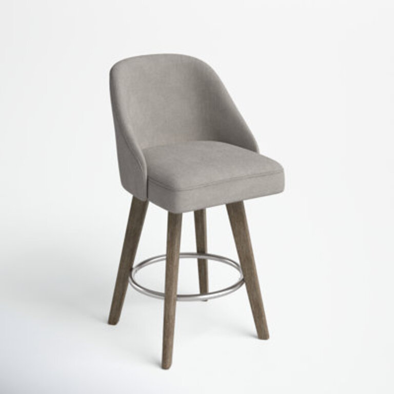Radcliffe Swivel Stool Seat Height: Counter Stool (25.75” Seat Height), Color: Gray, Number of Stools: 1