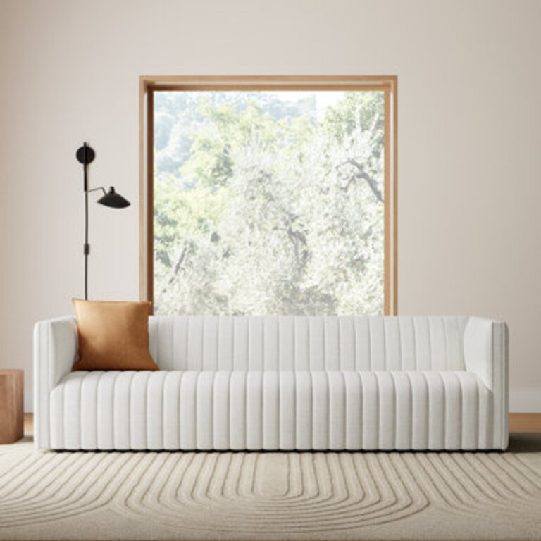 Brandt 97" Tuxedo Arm Sofa Fabric: Dover Crescent White