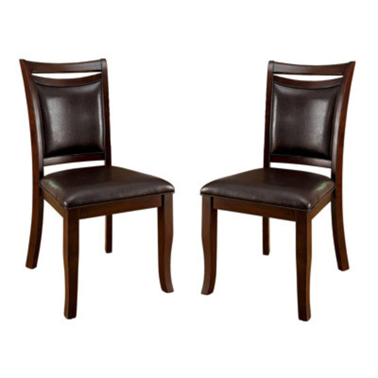 Neymar Solid Back Side Chair in Dark Brown (Set of 2)