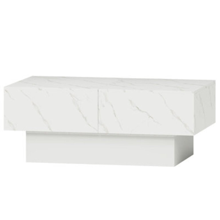 Extendable Coffee Table with LED Lights & Storage