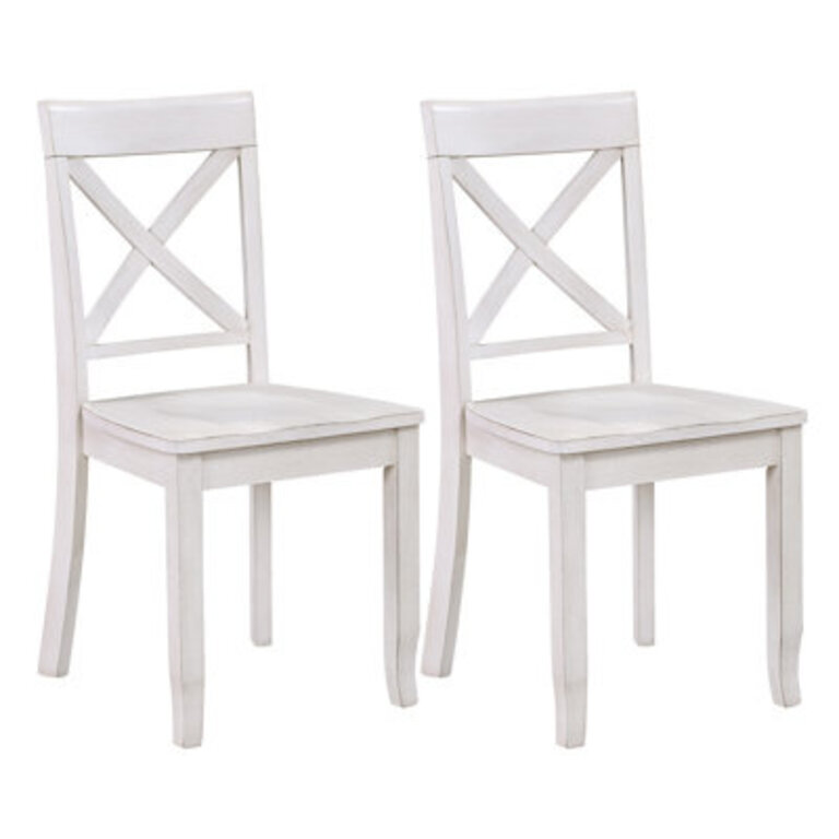Solid Wood Side Chair (Set of 2) Color: White