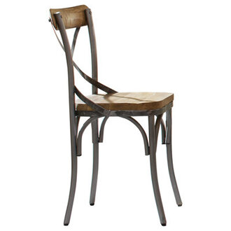Embree Cross Back Side Chair in Brown