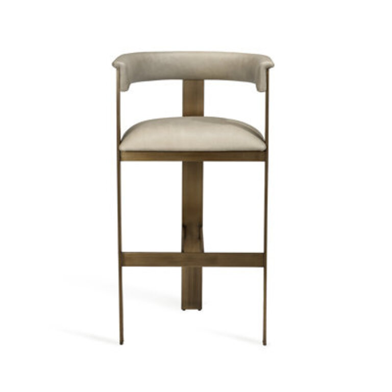 Darcy Bar & Counter Stool Seat Height: Counter Stool (26" Seat Height), Color: Antique Bronze, Upholstery: Fawn Taupe
