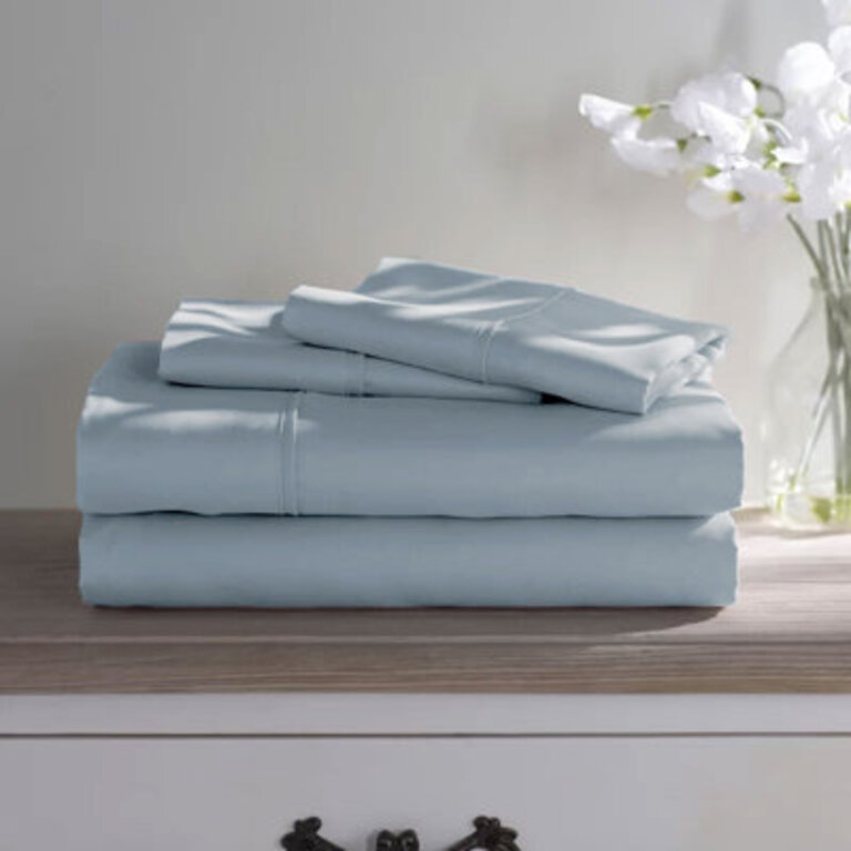 Wayfair Basics® 1800 Series Sheet Set Size: Twin Sheet Set with 2 Pillowcases, Color: Blue Fog