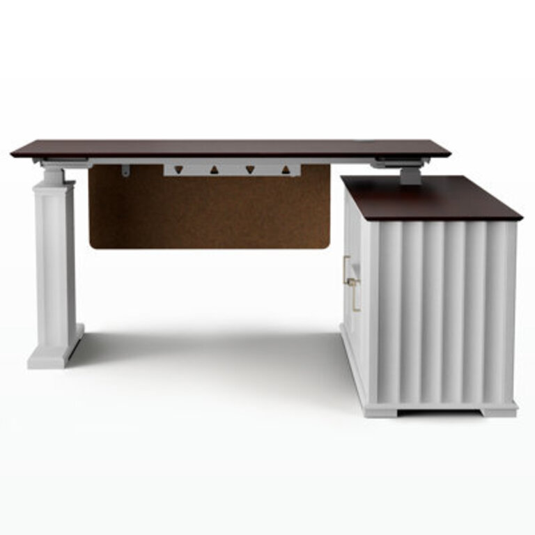 Ashantey Height Adjustable L-Shaped Standing Executive Desk