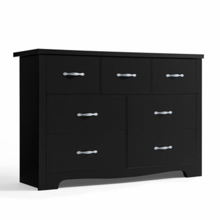 Anjuan 7 Drawer 47.2" W Double Dresser Color: Black