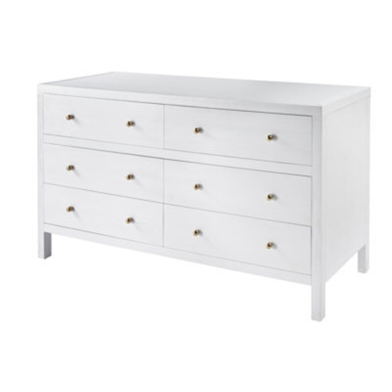 Celine 6 Drawer 60" W Double Dresser Color: Textured White