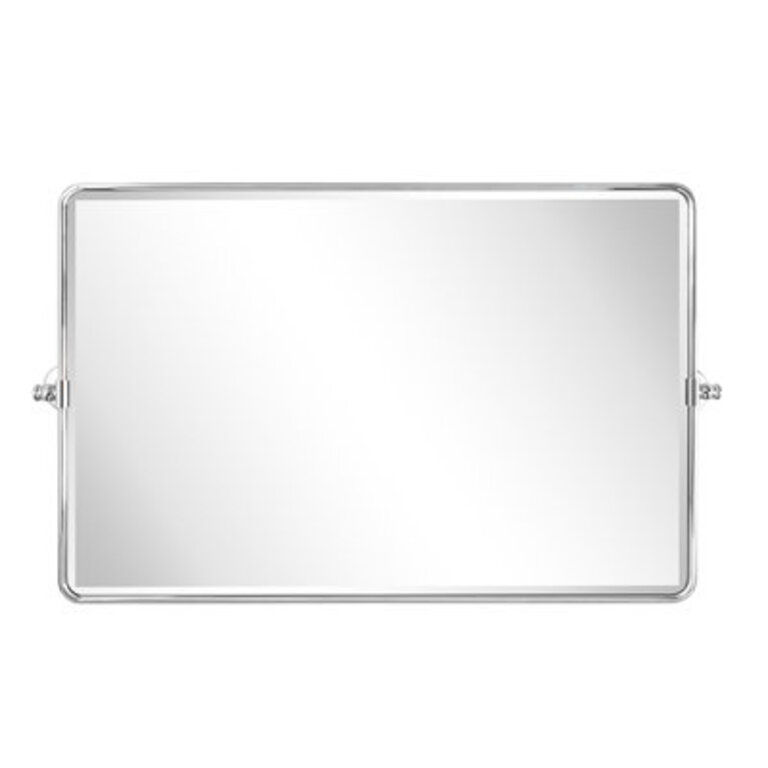 Lutalo Horizontal Beveled Bathroom / Vanity Mirror Size: 24" x 38", Finish: Chrome
