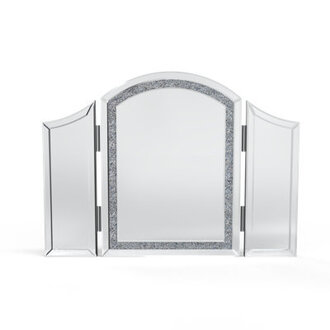 Arch Glass Vanity Mirror With Crushed Diamond