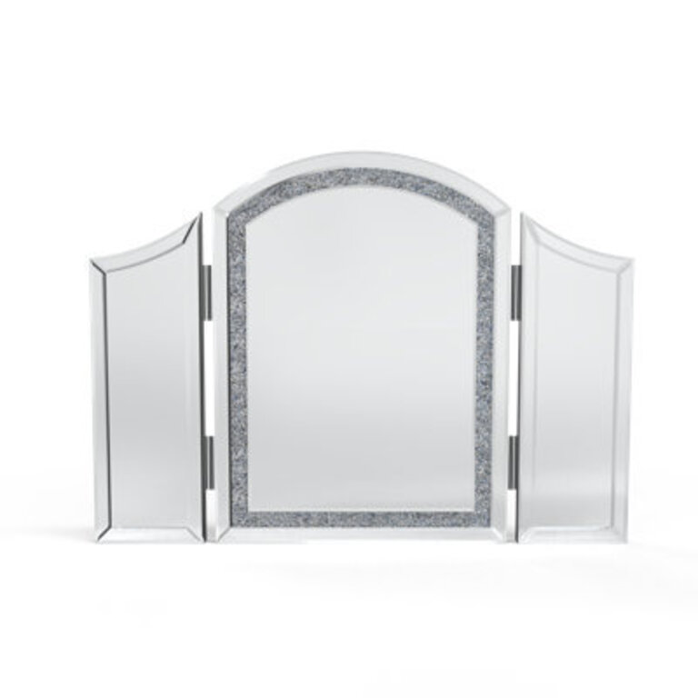 Arch Glass Vanity Mirror With Crushed Diamond