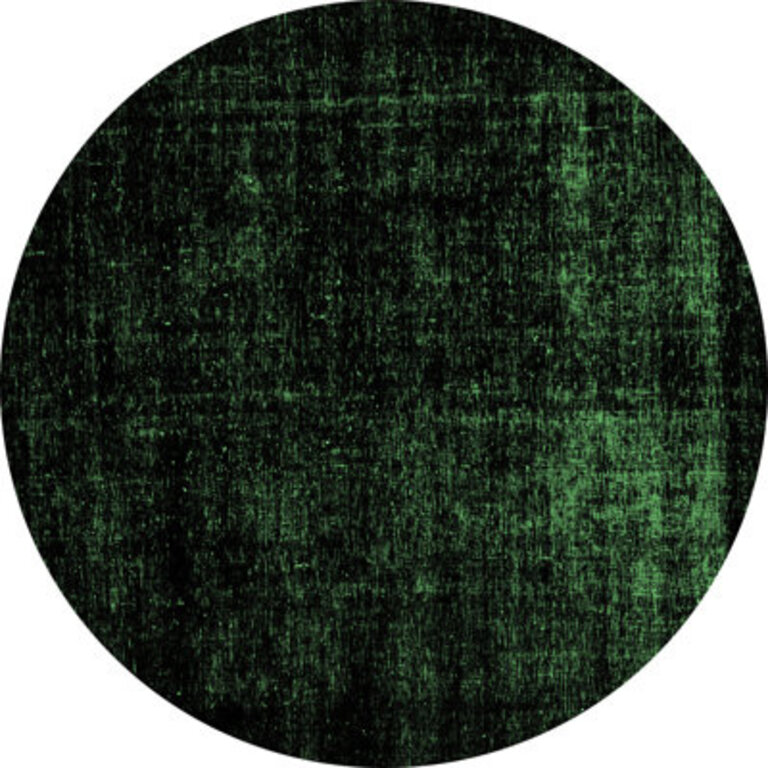 Abstract 1971 Emerald Green Machine Washable Area Rugs Rug Size: Round 8'