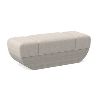 Ark Upholstered Bench Color/Pattern: White Caps Fog Viscose, Frame Color: Bisque