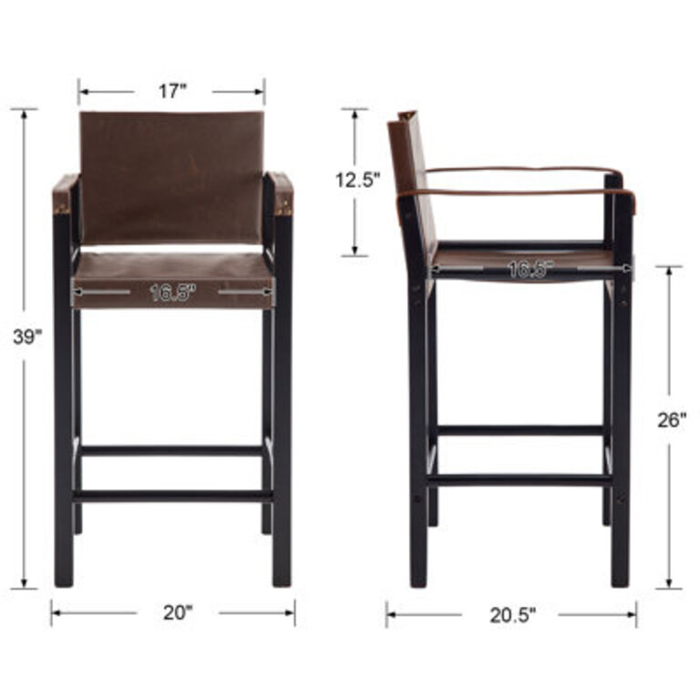 Siurt 26'' Counter Stool Finish: Black, Upholstery: Brown Set of 2)