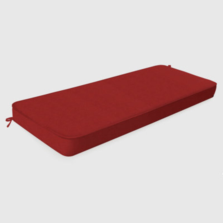 Premium 4" Bench Seat Cushion Bay Window Cushion Customizable for Indoor/Outdoor Use Cushion Size: 50" W x 24" D, Cushion Color: Red