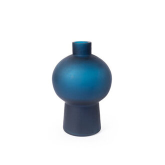 Sharri Handmade Glass Table Vase Color: Prussian Blue, Size: 17" H x 12" W x 12" D
