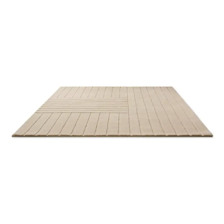 Decor Rectangle Estella Geometric Hand Tufted Wool Area Rug in Beige Rug Size: Rectangle 6'7" x 9'2"